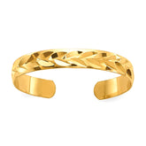 10K Yellow Gold Diamond-Cut Toe Ring for Ladies fine designer jewelry for men and women